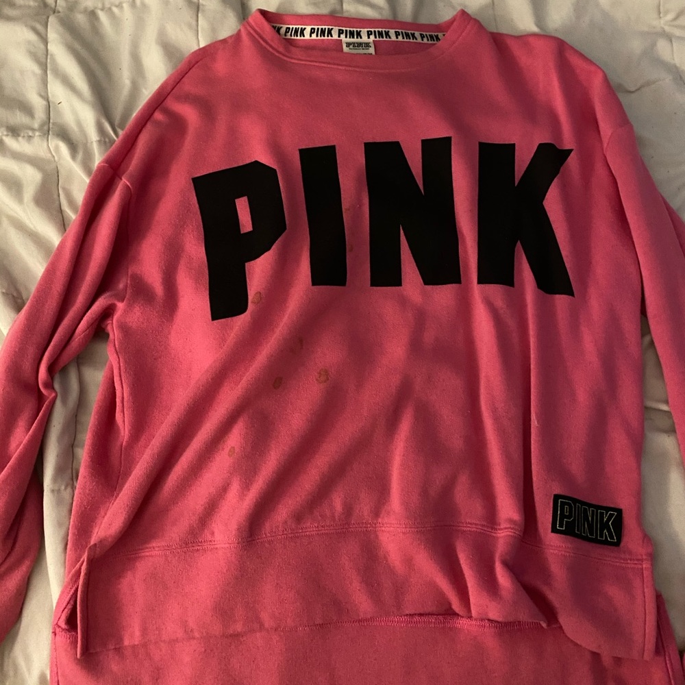 Pink brand oversized crew neck sweatshirt size XS